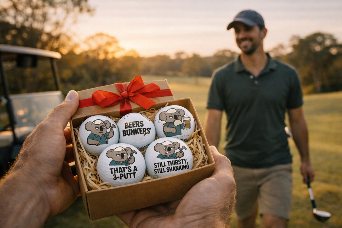 Header image for the Bogey Blokes guide to buying golf balls as gifts in Australia