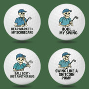 Crypto Swingers Funny Golf Balls | Gift Set of 4