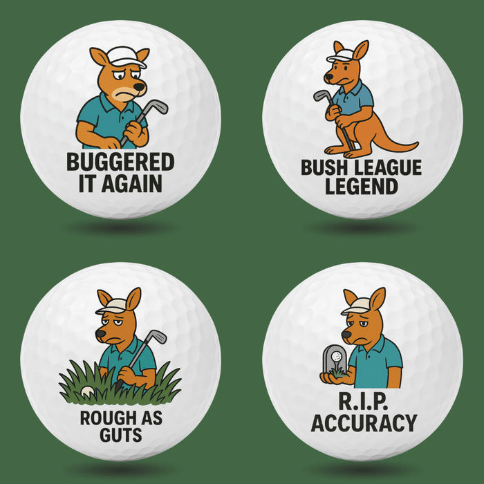 Roo Crew funny kangaroo golf balls, part of the Aussie Trio gift bundle