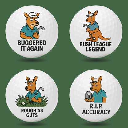 Roo Crew funny kangaroo golf balls, part of the Aussie Trio gift bundle