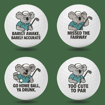 Funny Golf Balls Novelty Gift Set 4 Pack | Dozy Koala