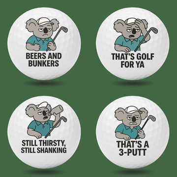 Funny Golf Balls Novelty Gift Set 4 Pack | Koala Chaos