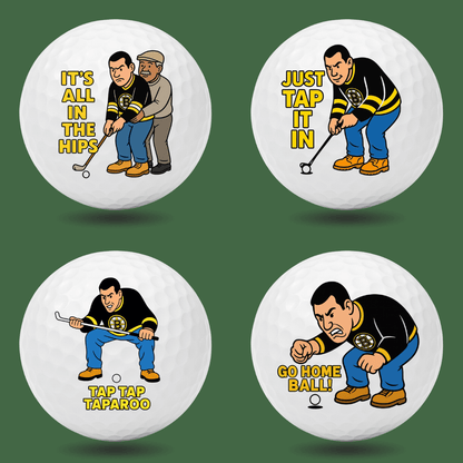 The Putting Meltdown novelty golf balls, part of The Full Bag four set gift bundle